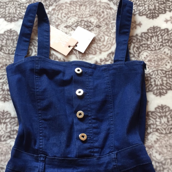 Tiger Mist Alice Denim Playsuit - Picture 3 of 5